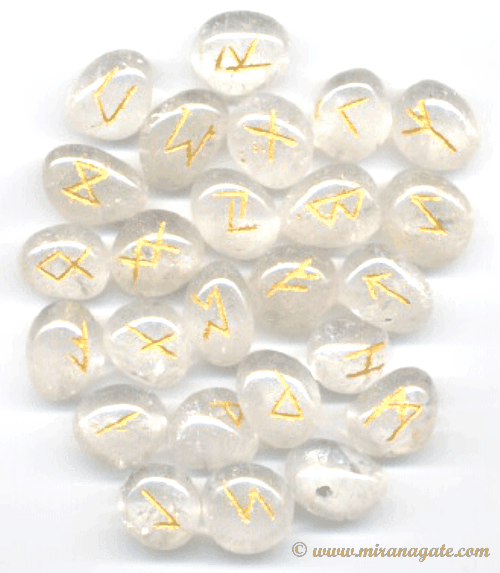 Crystal Clear Quartz Rune Set Manufacturer Supplier Wholesale Exporter Importer Buyer Trader Retailer in Khambhat Gujarat India